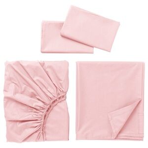 IKEA ULLVIDE Sheet set, light pink, Queen NEW (4-Pieces)